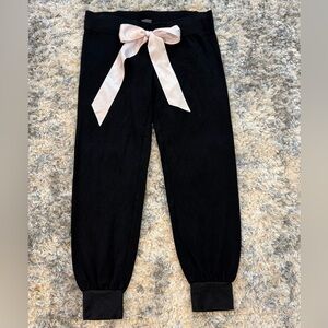 Bebe women’s jogger style pants logo drawstring black size M lounge comfy casual